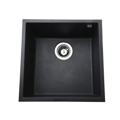 Гранітна мийка Globus Lux AMMER 440х440-А0001, чорний металiк